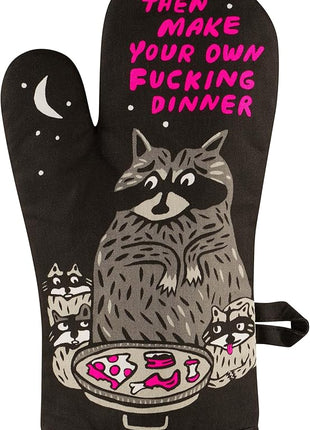 Blue Q Then Make Your Own Dinner Funny Oven Mitts - Cute Oven Mitts, Home Kitchen Gifts, Cooking Accessories, Super-Insulated Quilting, Comfy Natural-Fitting Shape, 100% Cotton, Size 12.5" L x 7.5" W