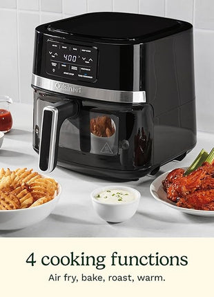 Cuisinart Air Fryer, 4.5-Quart Basket Fryer with 4 Cooking Functions to Air Fry, Roast, Bake, and Keep Warm, 4 Airfryer Presets, Dishwasher-Safe Parts, AIR-160NAS, Stainless Steel & Black