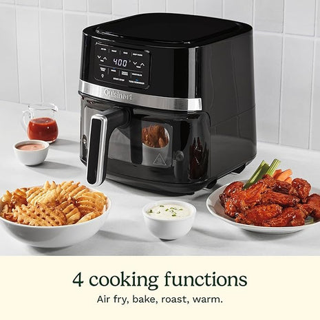 Cuisinart Air Fryer, 4.5-Quart Basket Fryer with 4 Cooking Functions to Air Fry, Roast, Bake, and Keep Warm, 4 Airfryer Presets, Dishwasher-Safe Parts, AIR-160NAS, Stainless Steel & Black