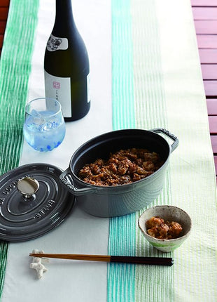 Staub La Cocotte Oval 40509-478 Pico Cocotte Oval Black 5.9 inches (15 cm) Small, Both Handed Casting, Enameled Pot, Induction Compatible, Japanese Authentic Product