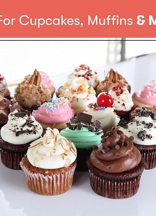 Cooking Light Mini Muffin Pan Carbon Steel Quick Release Coating, Non-Stick Bakeware, Heavy Duty Performance, 24-Cup, Gray