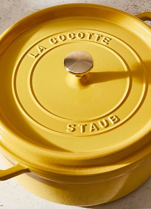 Staub Cast Iron 4-qt Round Dutch Oven - Citron