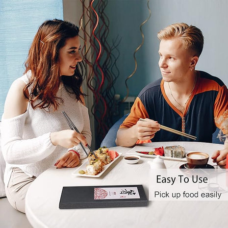 Metal Chopsticks Reusable Multicolor Stainless Steel Chopsticks Dishwasher Safe Chop Sticks Laser Engraved Copper Coin Pattern Square Non-slip, 9 1/4 Inches 5 Pairs Gift Set