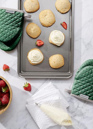 KitchenAid Asteroid Mini Oven Mitt Set, 5.5"x8", Dark Green, 2 Piece