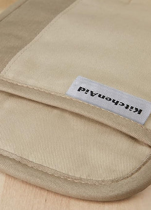 KitchenAid Beacon Two-Tone Non-Slip Pot Holder Set, Milkshake/Beige, 7"x10", 2 Piece