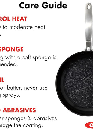 OXO Enhanced 12” Nonstick Frying Pan Skillet, Ceramic PFAS-Free Cookware, Stainless Steel Handle, Eggs & Omelets, Dishwasher & Oven Safe, Biscuit Brown