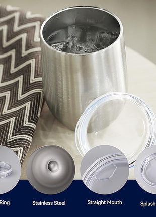 DOMICARE Stainless Steel Wine Tumbler Bulk with Lid, Personalized Insulated Tumblers Set, 12oz Travel Coffee Cups Pack of 8, ss steel