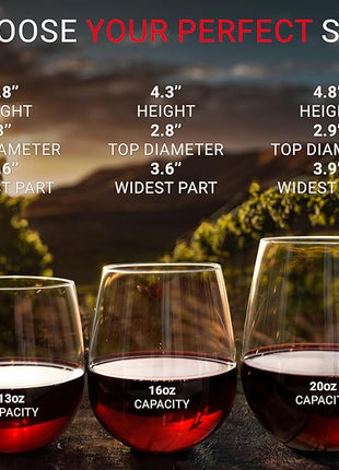 Unbreakable Stemless Plastic Wine Glasses | Reusable | Shatterproof 100% Tritan Plastic | Dishwasher-Safe | BPA-free | Awesome for Indoor & Outdoor | 20 oz, Set of 4