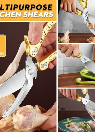 Poultry Shears, Germany Detachable Heavy Duty Kitchen Scissors With Knife Bottle Opener Gift Box, Multipurpose Kitchen Shears For Cooking Chicken Meat Turkey Thanksgiving Christmas Gifts for Men Women