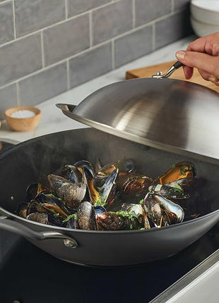 Circulon A1 Series with ScratchDefense Technology Nonstick Induction Wok with Lid, 14 Inch, Graphite