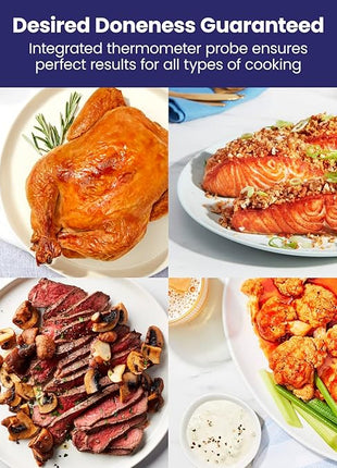 CHEFMAN 5-Quart Digital Air Fryer with Temperature Probe, 8 Customizable Cooking Presets, Large Easy-View Window, Give Your Food an Extra Crispy Finish, Nonstick Dishwasher-Safe Basket & Tray, Black