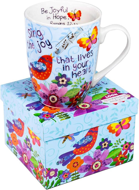 Divinity Boutique Ceramic Boxed Mugs, One Size, Sing Joy Bird (23579)