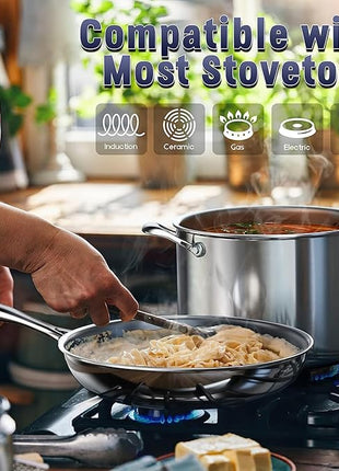 Cooks Standard Multi-Ply Clad Stainless Steel Cookware Set, 9 Piece, Silver