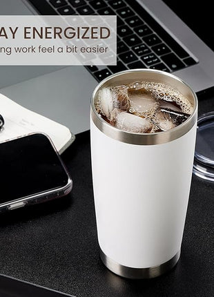 MEWAY 20oz Tumbler 8 Pack Double Wall Vacuum Insulated Travel Mug Bulk, Mix Color Stainless Steel Tumblers with Lid and Straw, Durable Powder Coated Coffee Cups for Cold & Hot Drinks（Color Mix, 8