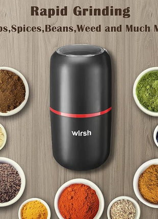 Wirsh Coffee Grinder-Electric Coffee Grinder with Stainless Steel Blades, Coffee and Spice Grinder with Powerful Motor and 4.2oz. Large Capacity for Coffee Beans,Herbs,Spices, Peanuts,Grains and More