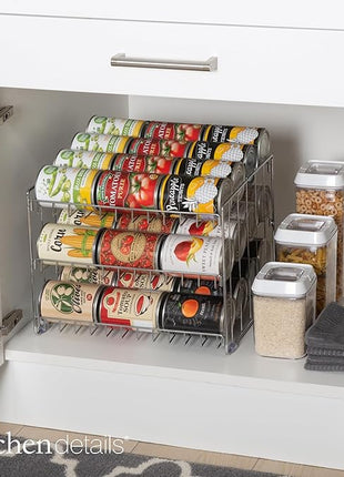 Kitchen Details 3 Tier Can Organizer | Canned Food Storage Rack | Kitchen Cabinet and Pantry Organization | Holds 36 Cans | Space Saving | Chrome