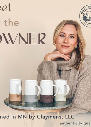 Mora Ceramics 12oz Coffee Mug Set of 4 - Tea Cups with Handle - Microwave and Dishwasher Safe, Perfect For Mug Lovers - Rustic Matte Glaze, Modern Design - Assorted Colors