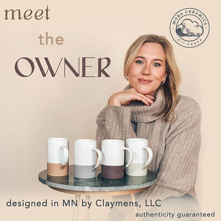 Mora Ceramics 12oz Coffee Mug Set of 4 - Tea Cups with Handle - Microwave and Dishwasher Safe, Perfect For Mug Lovers - Rustic Matte Glaze, Modern Design - Assorted Colors