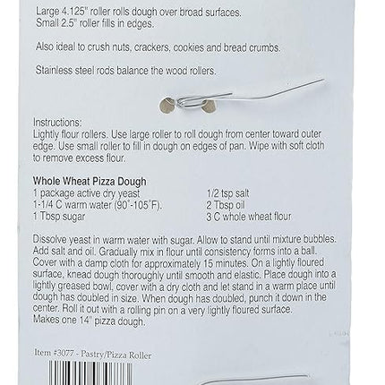 Norpro Wood Pastry/Pizza Roller 4in/10cm