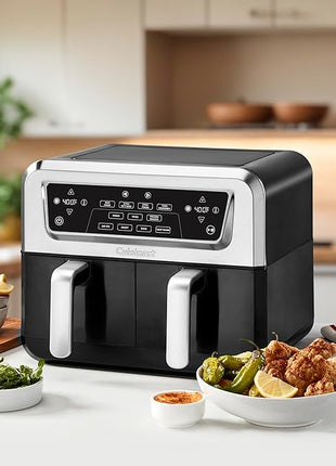 Cuisinart Dual Basket Air Fryer, 2-4.25 QT Baskets, Total 8.5 QT, 4 Functions Air Fry, Roast, Bake and Keep Warm, Features Sync Finish and Sync Settings, Toss Reminder, Auto Warm Mode and Auto-Pause