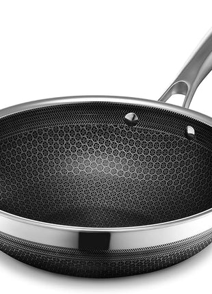 HexClad Hybrid Nonstick 10-Inch Wok, Stay-Cool Handle, Dishwasher-Friendly, Oven-Safe Up to 900°F, Induction Ready, Compatible with All Cooktops
