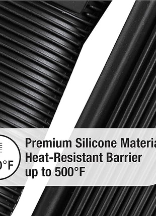 All-Clad Silicone Grip Set: 100% Silicone Flexible & Heat Resistant Ribbed Grip Set - Perfect for Cast Iron, Steel, or Glass, (2-Piece), Black/Grey