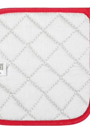 100% Cotton Kitchen Everyday Basic Terry Pot Holder Heat Resistant Coaster Potholder for Cooking and Baking Set of 5 Red
