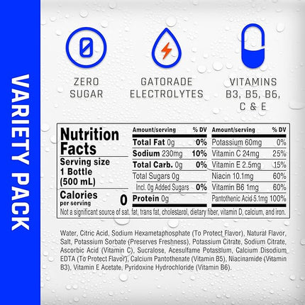 Propel, 3 Flavor Variety Pack, Zero Calorie Sports Drinking Water with Electrolytes and Vitamins C&E, 16.9 Fl Oz (Pack of 12)