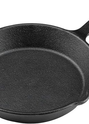 6 Inch Cast Iron Skillet, Frying Pan with Drip-Spouts, Pre-seasoned Oven Safe Cookware, Camping Indoor and Outdoor Cooking, Grill Safe, Restaurant Chef Quality