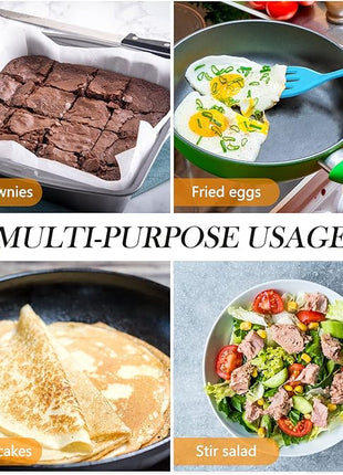 5 Pack Small Silicone Spatula Mini Rubber Turner High Heat Resistant Slotted Egg Fish Spatula Flipper Small Pancake Turner Mini Serving Cooking Kitchen Utensils (Red Blue Green Orange Pink)