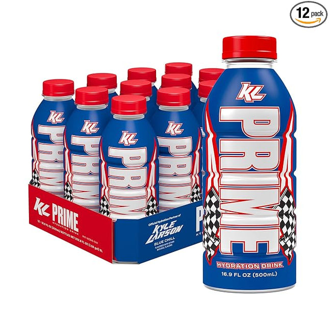 PRIME Hydration Kyle Larson, Sports Drinks, Electrolyte Enhanced for Replenishing Fluids, 250mg BCAAs, B Vitamins, Antioxidants, Low Sugar, 16.9 Fl Oz, 12 Pack