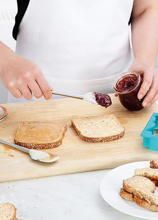 Tovolo Flex-Core Stainless Steel Handled Mini Spatula & Spoonula Set (White), Kitchen Utensil Set of 2, Heat-Resistant & BPA-Free Silicone Turner Heads, Safe for Cast Iron | Dishwasher-Safe