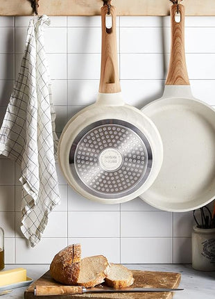 Non Stick Frying Pans - Granite Frying Pan Set Nonstick Frying Pan with Lid Egg Pan Omelette Pans for Cooking Pan Set, Kitchen Skillet Set Induction Cookware Chef's Pan Gift, 8", 9.5" &11"