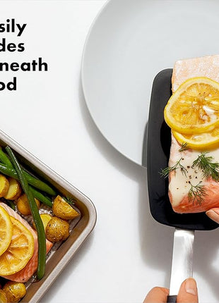 OXO Good Grips Large Silicone Flexible Turner, Stainless Steel & Good Grips Silicone Flexible Tongs Stainless,Black,