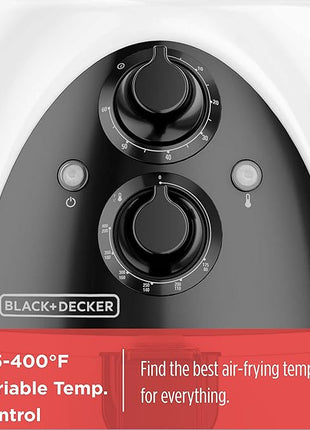 BLACK+DECKER Purify 2-Liter Air Fryer, White/Black, HF100WD