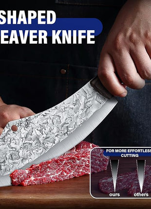 DRAGON RIOT Chef Butcher Knife Set for Meat Cutting, 4 Pcs Japanese Forged Chef Knives Set for Men and Women Gift for Men