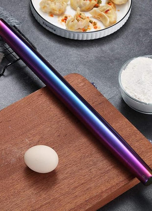Berglander Rainbow Rolling Pin, 16.7 Inches Stainless Steel Colorful Matte Finish With Rainbow Titanium Plating Rolling Pin For Baking Pizza Dough, Pie, Cookie, Gift Ideas For Bakers.