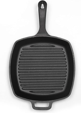 Commercial CHEF Cast Iron Skillet, 10.5” Square Pre-seasoned Cast Iron Pan