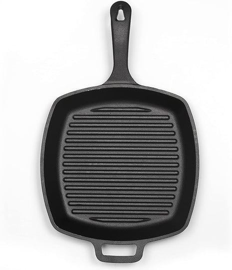 Commercial CHEF Cast Iron Skillet, 10.5” Square Pre-seasoned Cast Iron Pan