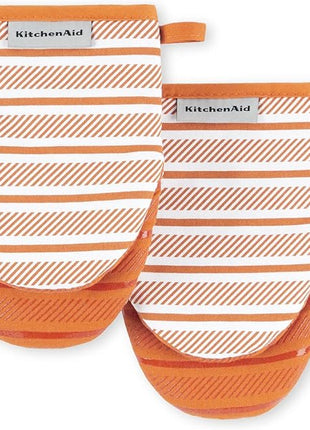 KitchenAid Albany Mini Oven Mitt 2-Pack Set, Honey, 5.5"x8"