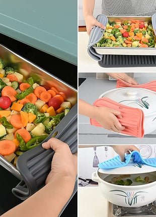 Big Silicone Trivets mat Set of 2 Smithcraft 9"X12" Multi-Purpose Drying Trivet Mat, Pot Holder, Waterproof, Non Slip, Flexible, Durable, Dishwasher Safe Blue