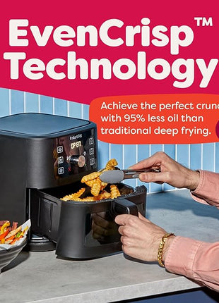 Instant Pot 4Qt VORTEX 6-in-1 Mini Air Fryer, Custom Program Options, Air Fry, Broil, Roast, Dehydrate, Bake, Reheat, Black, 4 Quarts