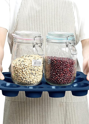 To encounter 31 Pieces Silicone Baking Pans Set, Nonstick Bakeware Sets, Non-Stick Silicone Molds, with Metal Reinforced Frame More Strength, Navy Blue