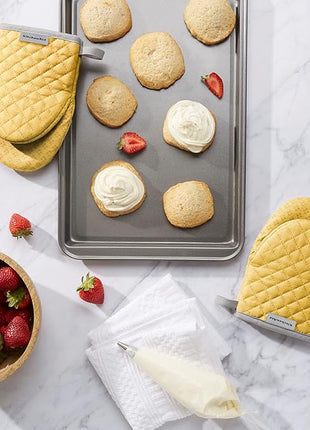 KitchenAid Asteroid Mini Oven Mitt Set, 5.5"x8", Buttercup Yellow, 2 Piece