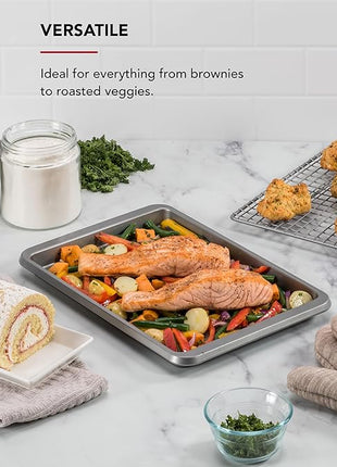 KitchenAid 9x13in Nonstick Aluminized Steel Baking Sheet, Contour Silver