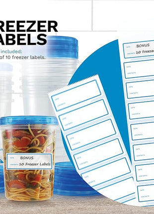 Tafura 6 Pack Leakproof Freezer Containers for Food with Twist Top Lids - 32 Oz BPA Free Reusable Plastic Soup Containers with Screw On Lids - Ideal for Meal Prep, Leftovers & Pantry Organization