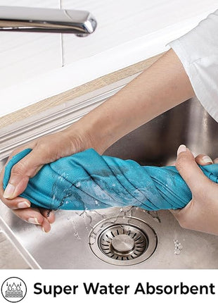 Urban Villa Kitchen Towels Premium Quality 100% Cotton Solid Kitchen Towels Set of 6 Ultra Soft Size 20X30 Inches Teal Color Kitchen Towel Highly Absorbent KitchenTowels