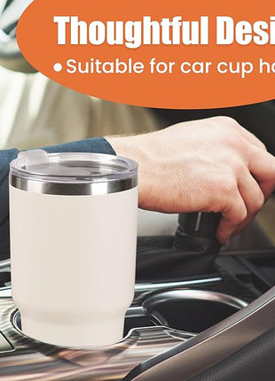 D·S 30oz Cream Tumbler Stainless Steel Insulated Travel Mug with Straw Lid Cleaning Brush (30oz Cream)