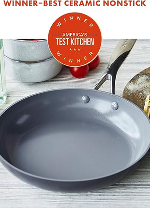 GreenPan Valencia Pro Hard Anodized Healthy Ceramic Nonstick 10" Frying Pan Skillet, PFAS-Free, Induction, Dishwasher Safe, Oven Safe, Gray