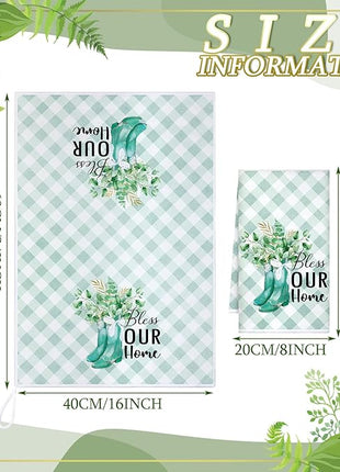 Set of 6 Eucalyptus Kitchen Towels Green Leaves Dishtowels Absorbent Spring Summer Hand Tea Towels 24 x 16 Inch Eucalyptus Lover Gifts Holiday Wedding Gifts for Farmhouse Kitchen Bathroom Decor